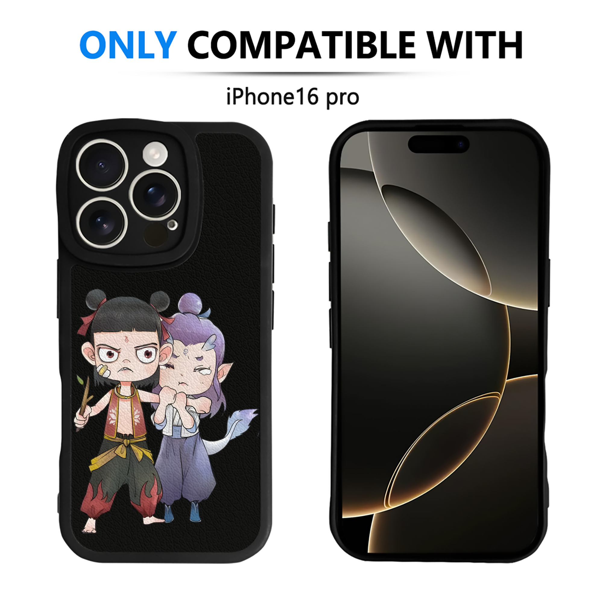 （画像用） Ne Zha 2 ナタ 魔童の大暴れ 【iPhone 16シリーズ対応】シリコンスマホケース（レザー調） 材質：シリコン